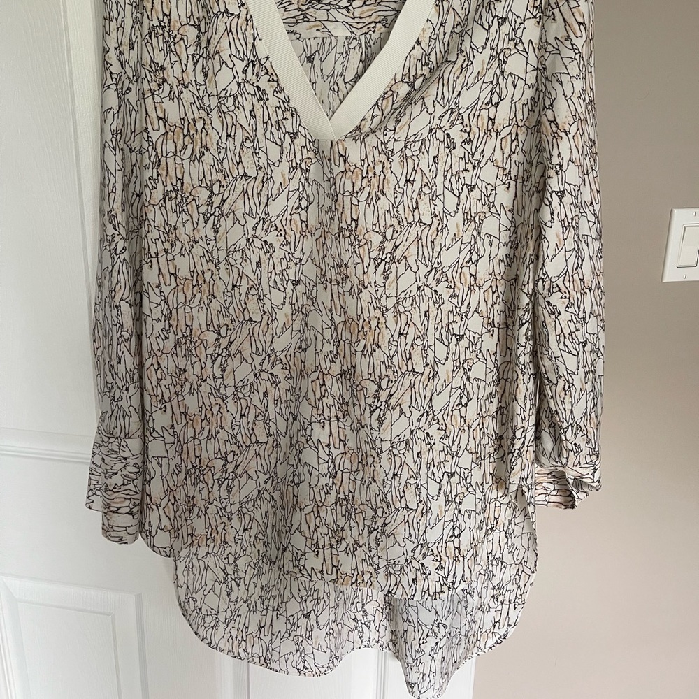 *WORN ONCE* Nordstrom Rib Trim Woven Top
